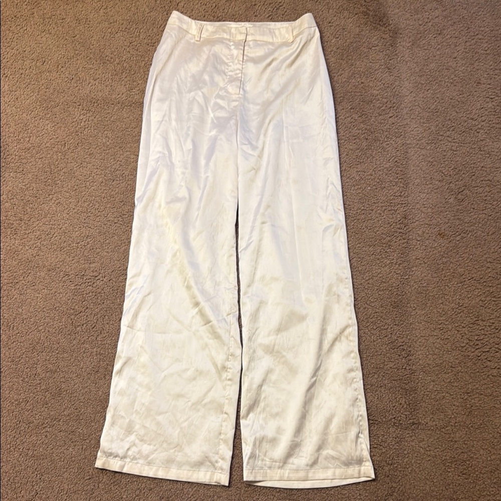 Peppermayo Elegant Cream Wide-Leg Pants